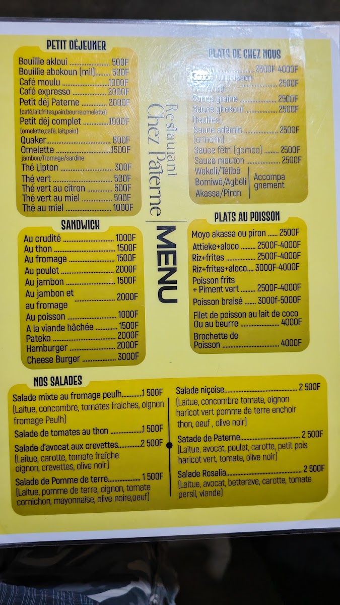 Menu Chez Chef Paterne-8